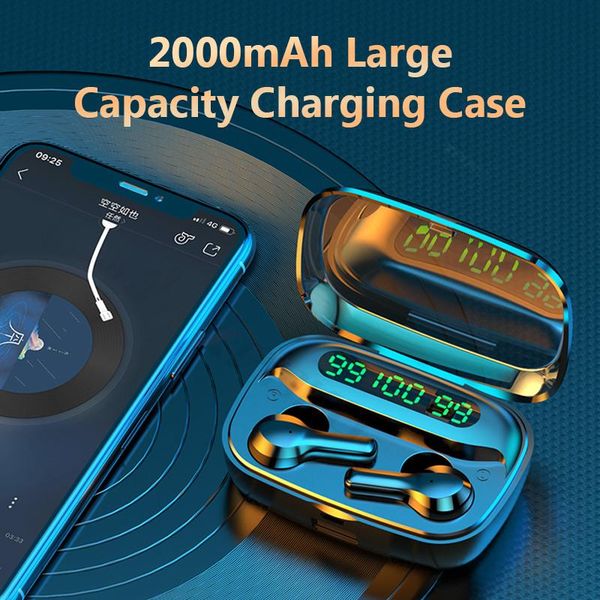 

bluetooth wireless headphones with microphone waterproof earphones hifi stereo noise cancelling headset earbud earphone