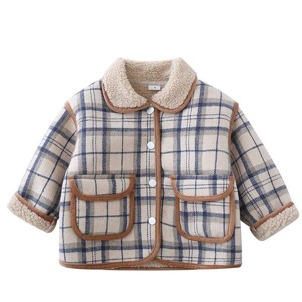 

coat fashion baby boy girls fleece jacket toddle teen trench down long loose winter warm children windbreaker outwear 12m-5y, Blue;gray