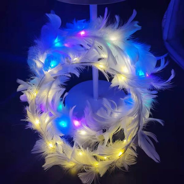 

hair accessories luminous angel wreath led flash goose feather headdress