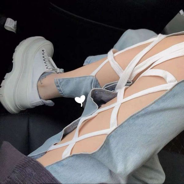 

out side strap high waist summer loose street pants, Blue