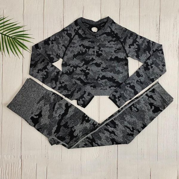 

yoga outfit camouflage set sports suit for women sportswear vintage gym fitness clothing seamless leggings bra