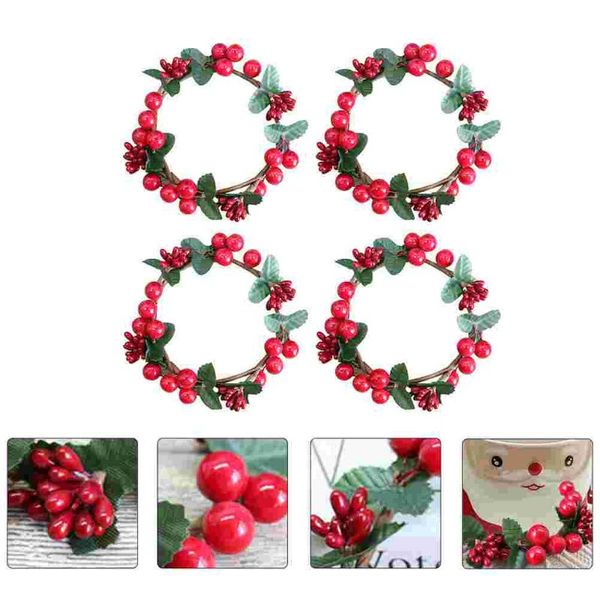 

candle holders 4pcs xmas candlestick wreath accessory party candleholder tabledecor