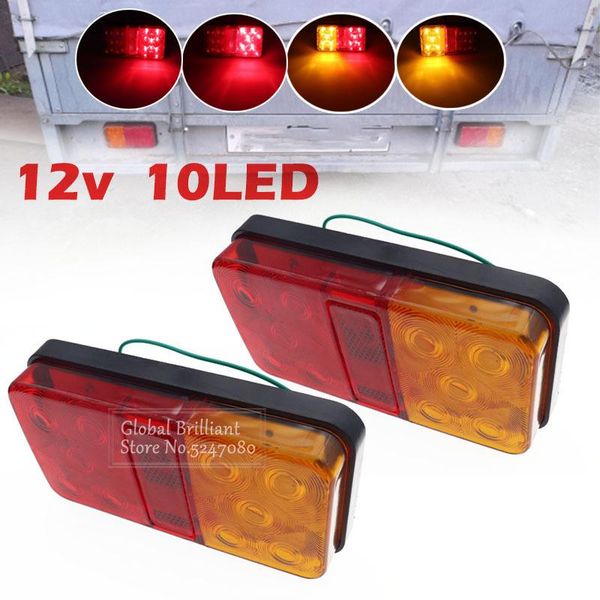 

emergency lights 2pcs 12v/24v led tail light taillight turn signal indicator slamp rear brake for car truck trailer caravan bus tractor
