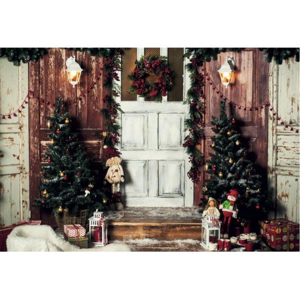 

party decoration christmas backdrop xmas tree and gift box at the door pography background family year decor po booth studio prop