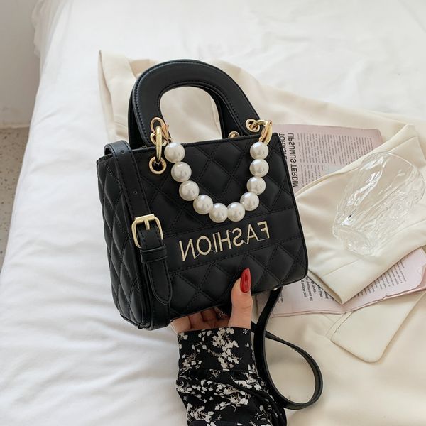 

2021 new embroidered lingge women's bag portable pearl diana single shoulder messenger korean simple