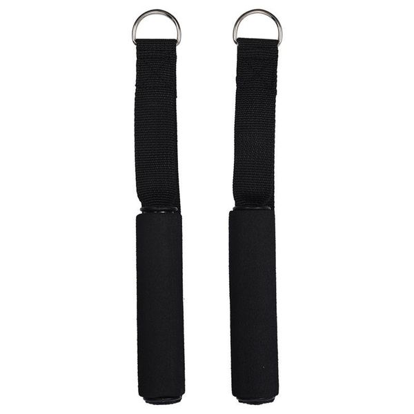 

resistance bands 2x black tricep rope cable attachment handle bar gym training band