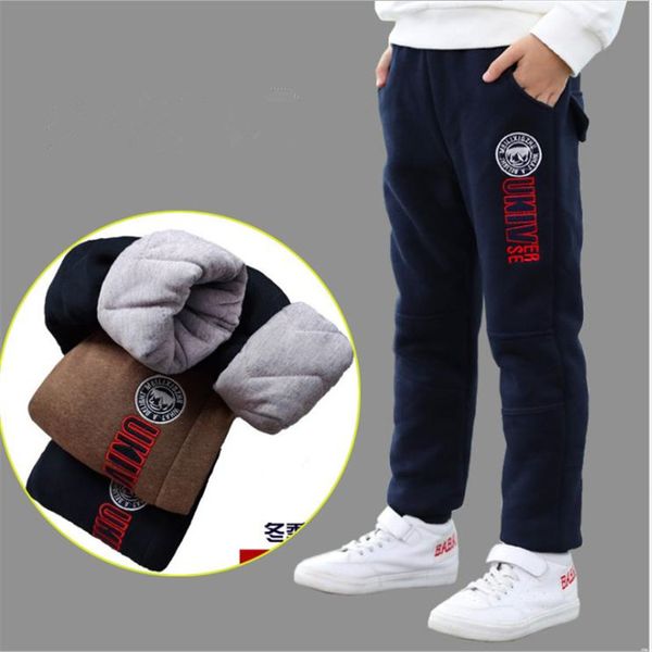 

winter boys cotton trousers new 2021 korean version plus velvet thickening fashion keep warm handsome casual childrens pants, Blue
