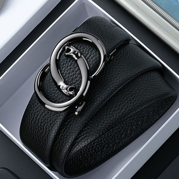 

factory outlet luxury brand belt belt men's fashion young people automatically buckle black trouser korean new leather, Black;brown