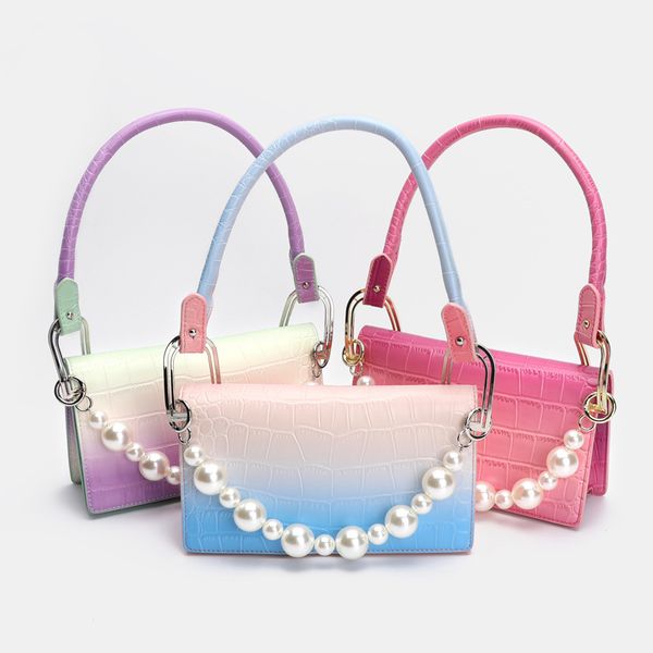 

luxury handbags 2021 new texture gradient women's fashion simple pearl small single shoulder bag qcha