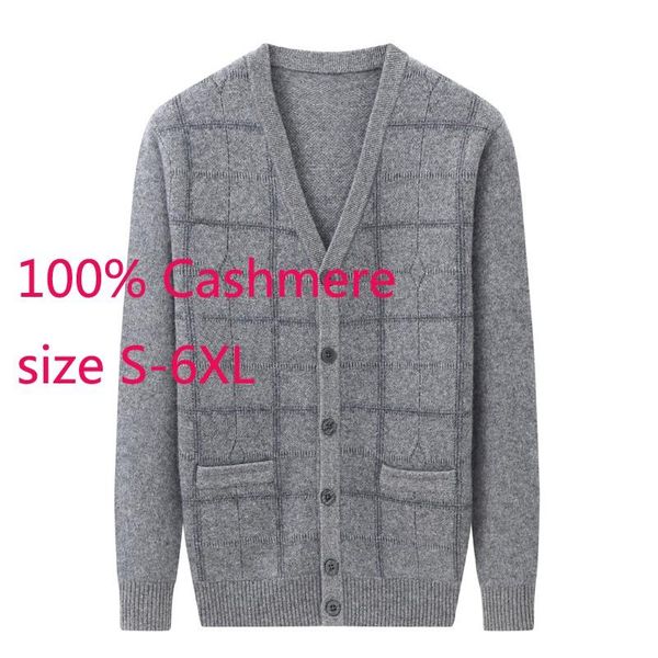 

men's sweaters arrival autumn and winter thickened men large cardigan v-neck casual computer knitted 100% cashmere sweater plus size s-, White;black