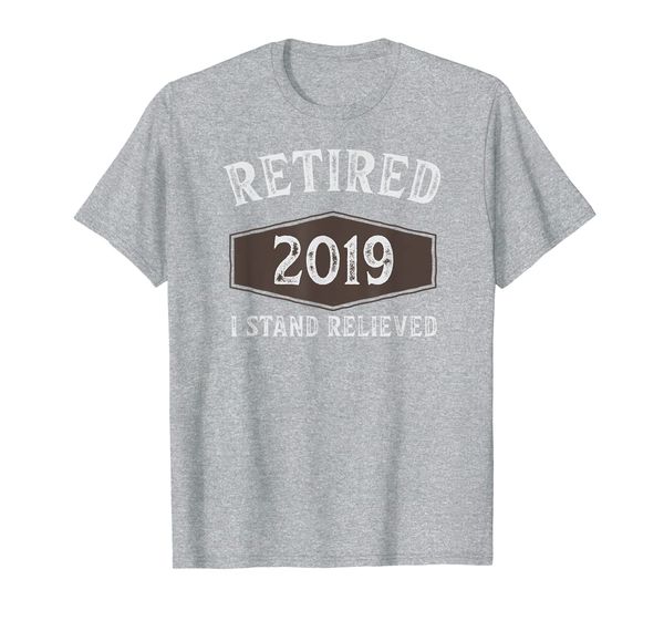 

retirement tshirt gift for military 2019 i stand relieved, White;black