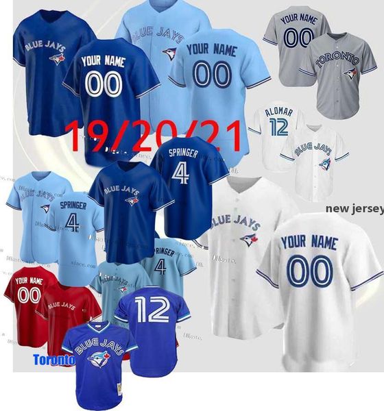 

george springer toronto blue 27 vladimir guerrero jr. jays jersey roberto alomar carter randal grichuk smoak royal stroman baseball ,quality, Blue;black