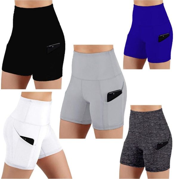 

womens plain skinny fit high waist sports fitness shorts casual lady summer solid stretchy bodycon biker cycling women's shapers, Black;white