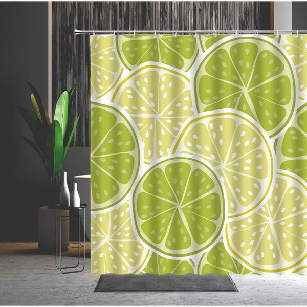 

shower curtain set refreshing fruit 3d printing waterproof bathtub decoration machine washable with hooks bath curtains