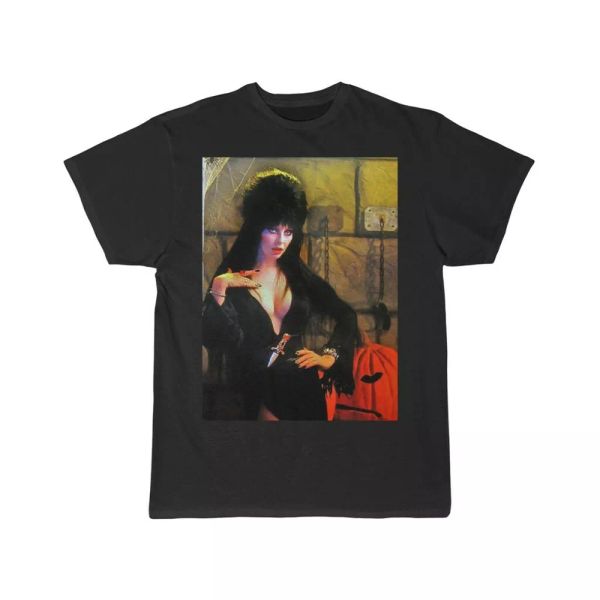 

elvira mistress of the macab men's short sleeve t shirt, White;black