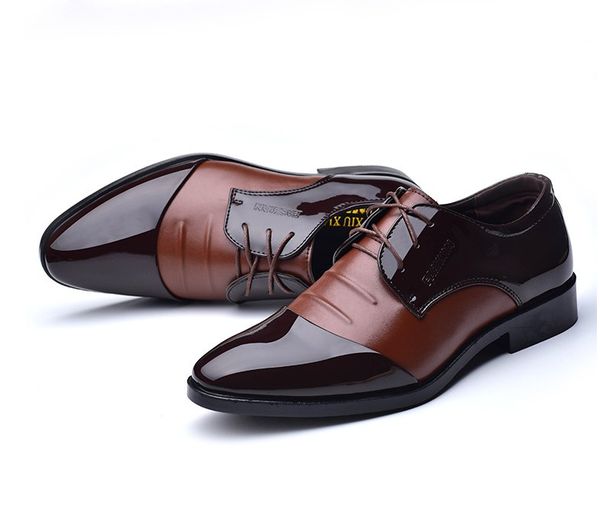 

classic business men's dress shoes fashion elegant formal wedding slip on office oxford shoe for mens luxurys boots plus size 38-48, Black