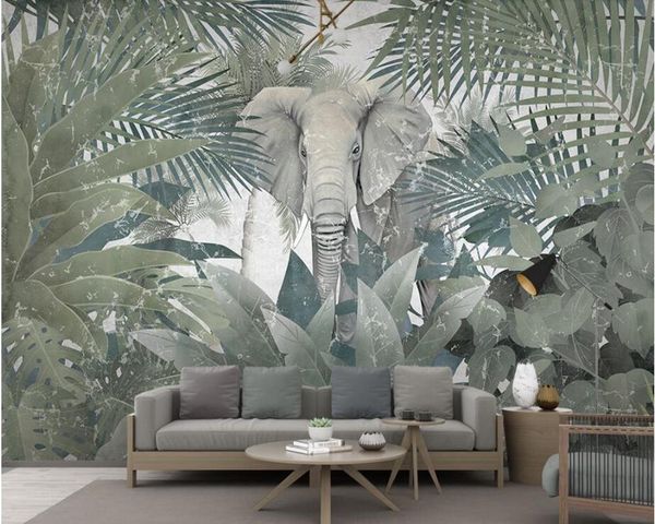 

wallpapers papel de parede tropical plant coconut tree animal elephant landscape 3d wallpaper for living room tv sofa wall bedroom kitchen