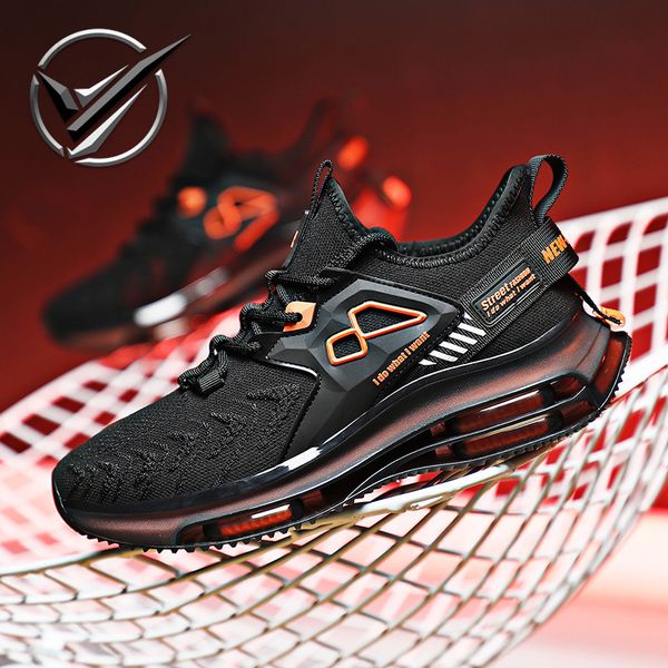 

smile to welcome 2021 summer new daddy men's breathable leisure sports net personality fashion shoes, Black