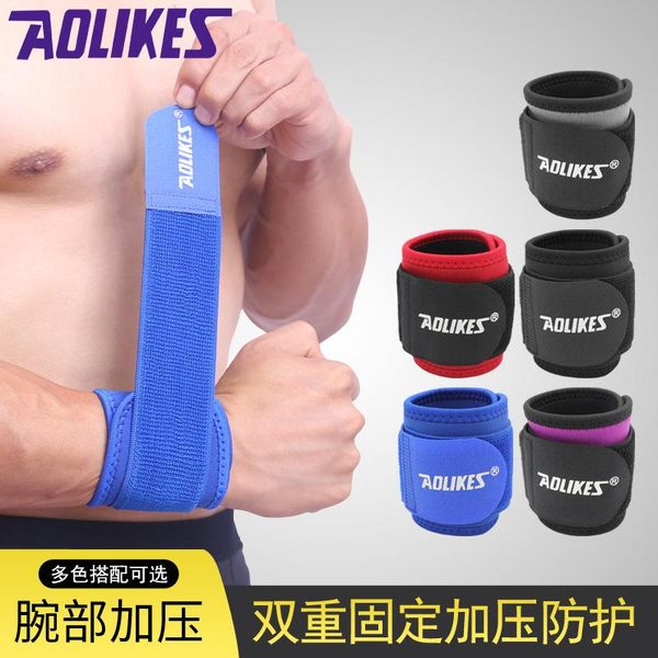 

wrist support sports wristband basketball badminton fitness compression strap, Black;red