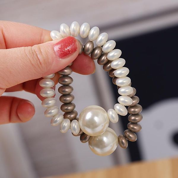 

women girls elastic rubber rope pearl beads head retro hair accessories wedding party favors favor