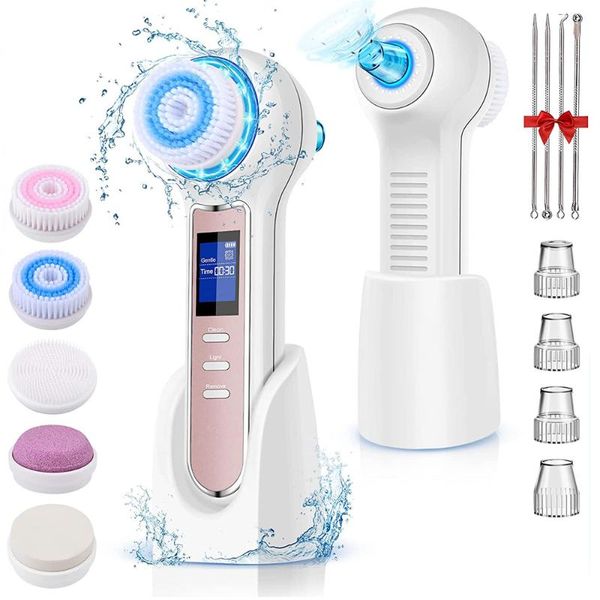 

cleaning blackhead remover vacuum with electric facial cleansing brush rechargeable face spin pore cleanser skincare machine