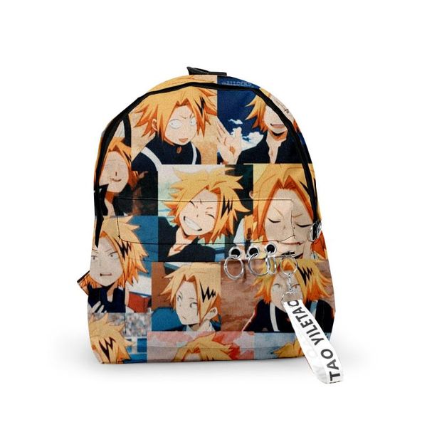 

backpack hip hop denki kaminari school bags travel boys girls cute small bag 3d print oxford waterproof key chain notebook backpacks