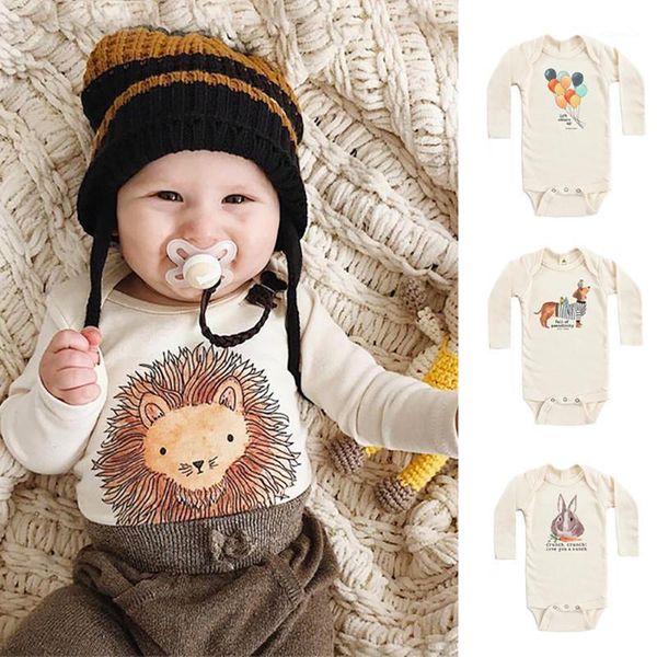 

rompers 0-24m born baby boys girls clothes cartoon printing kids jumpsuit autumn spring long sleeve cotton underpainting outfits, Blue