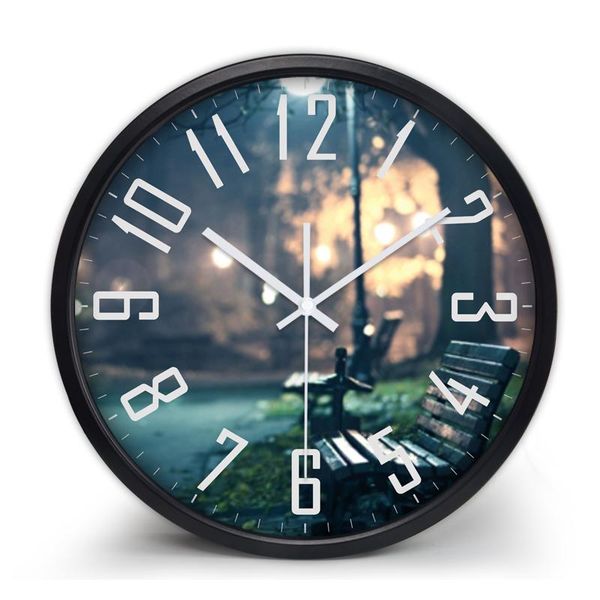 

wall clocks beautiful night view clock living room decoration modern natural style