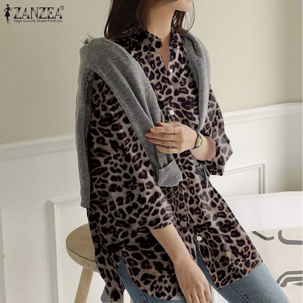 

blouses shirts for women 2021 female leopard spring long sleeve blouse casual turn down collar blusa femininas oversized 5xl, White