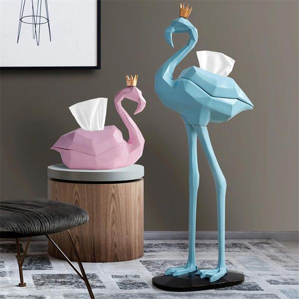 

tissue boxes & napkins nordic style flamingo decorations room box living holder europe statue resin home decoration gifts