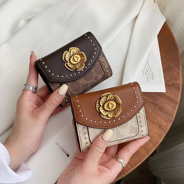 

card holder wallet integrated female document package 2021 new small card holder coin purse multiple card slots large capacity cute fashion, Brown;gray