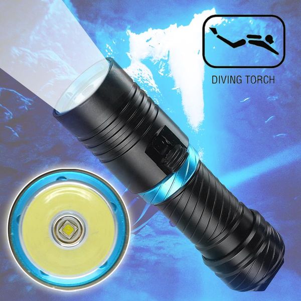 

flashlights torches cree l2 led hig light rechargeable underwater professional lighting waterproof night submersible searchlight