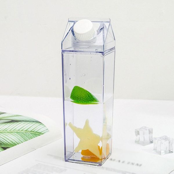 

mugs 500ml cute transparent clear milk furit water bottle plastic strawberry box shape juice