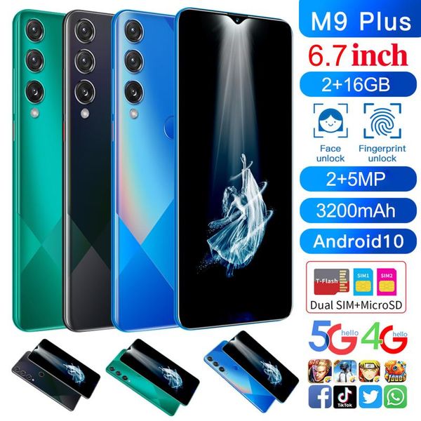 

smartphone m90 plus 19:9 cell phones android 6.0 2gb+16gb 6.7in face id 4g smartphones smart phone telephone walkie talkie