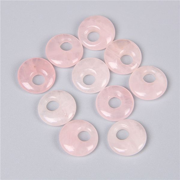 

natural crystal semi-precious stone opal turquoise rose quartz 18mm peace buckle for natural stone necklace ring earrrings jewelry accessory, Black