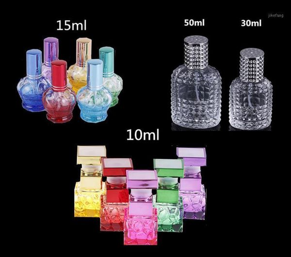 

storage bottles & jars 15ml/30ml/50ml personality transparent glass sprayer pump empty perfume bottle portable travel parfum atomizer case