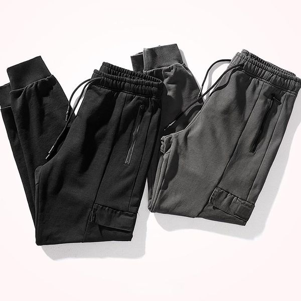 

men's pants 2021 work clothes sweatpants jogger loose casual pure color all-matching sports trendy ins sweatpant, Black