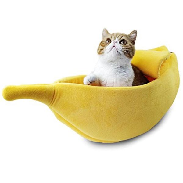 

cat beds & furniture bed house cute banana-shape pet soft cuddle lovely supplies mat for cats kittens