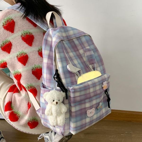 

backpack ears design nylon woman student schoolbag college book travel rucksack fashion girl double shoulder school bags