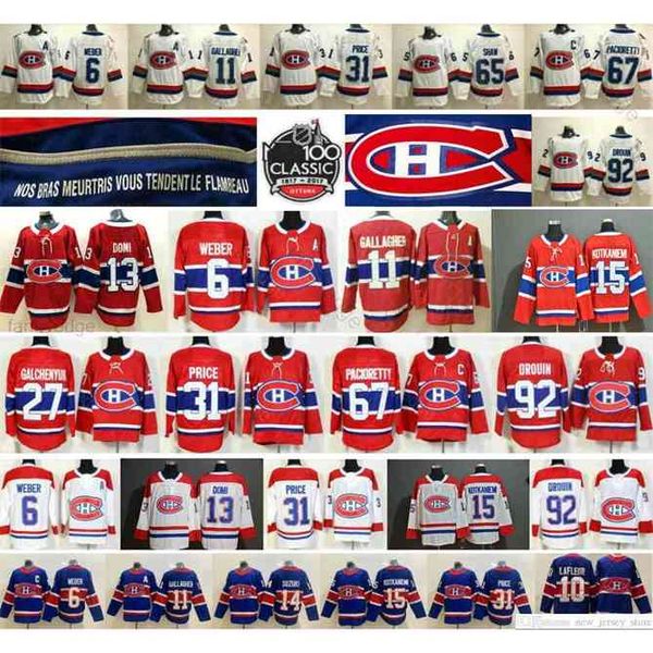 

96 2021 reverse retro montreal canadiens 31 carey price 6 shea weber 11 brendan gallagher 13 max domi suzuki 92 jonathan drouin hockey jerse, Black