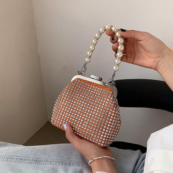 

evening bags mini cute small diamond crossbody for women pearl chain shoulder bag handbags 2021 summer trendy fashion