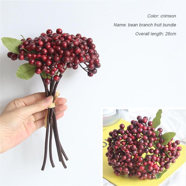 

decorative flowers & wreaths artificial berry foam fake flower blueberry christmas tree accessories red berries for home year decoration