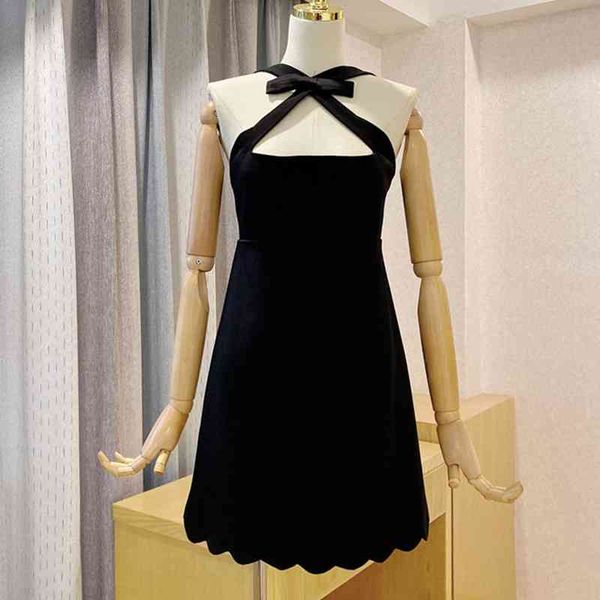 

casual dresses women sleeveless black strap summer bow cross backless high waist tunic sweet mini 4z03, Black;gray