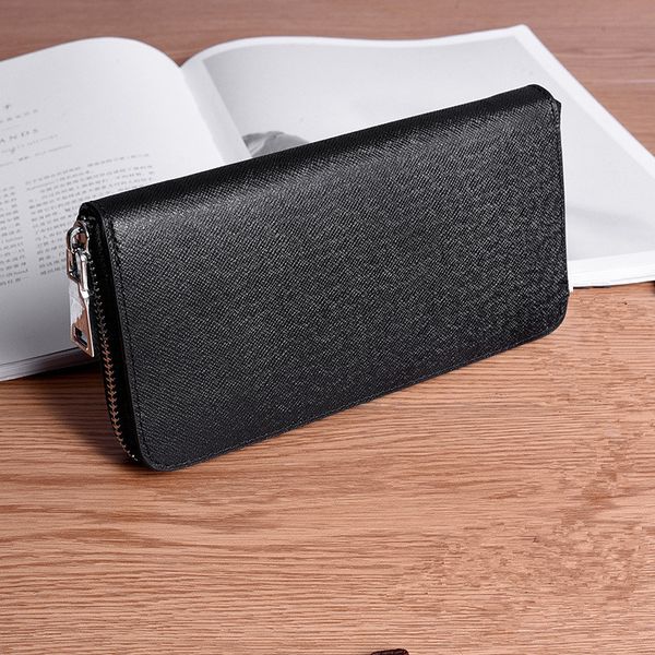 

wholesale wallets four colors famous brand fashion single zipper designer men women leather wallet lady ladies long purse no with box, Red;black