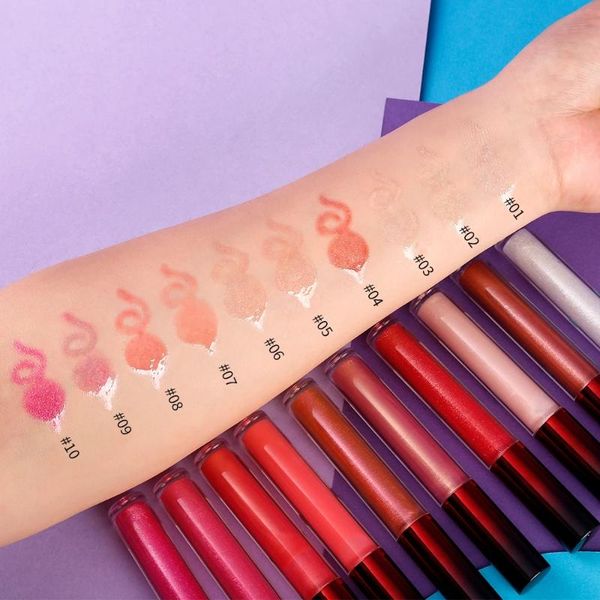 

lip gloss liquid lipstick clear shiny glitter makeup metallic cosmetics vendor private label custom logo