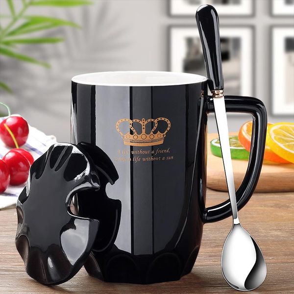 

mark cup with a spoon creative simple couple home trend coffee gifts mugs