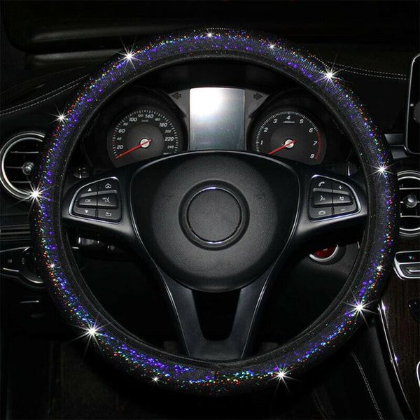 

steering wheel covers pu leather cover protector 100% brand glitter bling