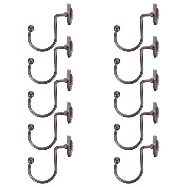 

shower curtains 10pcs sturdy hooks curtain fixing accessories zinc alloy (bronze)