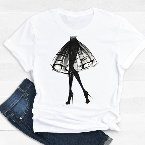 

women's t-shirt women clothes cartoon funny style printing trend summer print fashion short sleeve tshirt female tee graphic, White