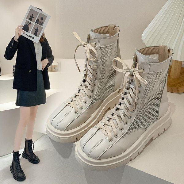 

sandals women summer fashion women's 2021 round head comfortable breathable mesh platform shoes high heel, Black